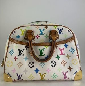 LV white multicolor bowler bag